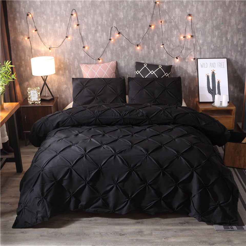 Microfiber Duvet Cover Set with 2 Pillow Shams – Soft & Breathable Bed Linen for Queen & King Size