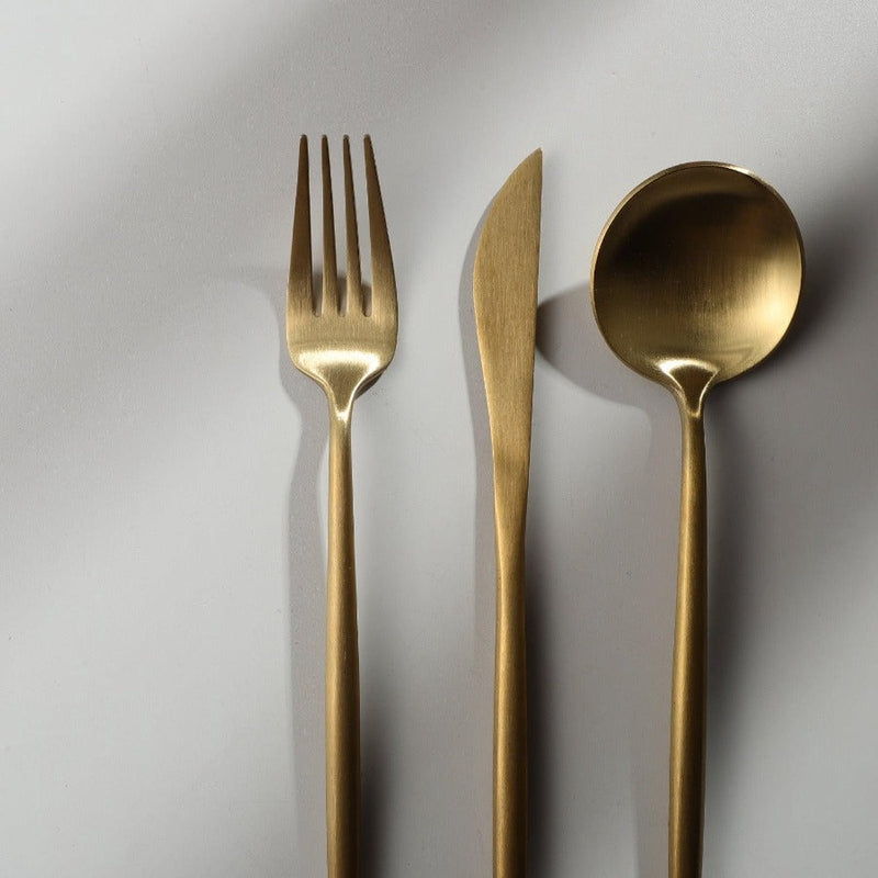 Titanium-Coated Stainless Steel Flatware Set – 18/10 Premium Dinnerware Service for Everyday Dining & Special Occasions | Thomler