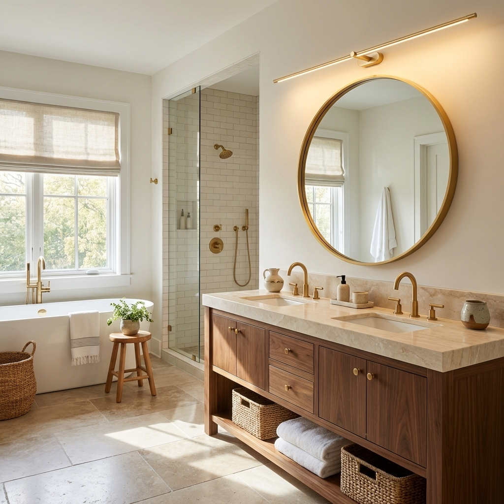Lámpara de espejo de baño LED de 27 pulgadas, aplique de pared recargable y regulable, inalámbrico, color negro y dorado, accesorio de tocador con control táctil para baño de visitas