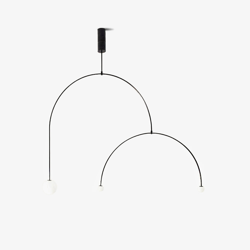 Lámpara de techo escultural con difusores de vidrio opalino, acabado en negro y latón, diseño de múltiples brazos para comedor, vestíbulo, lámpara de techo moderna