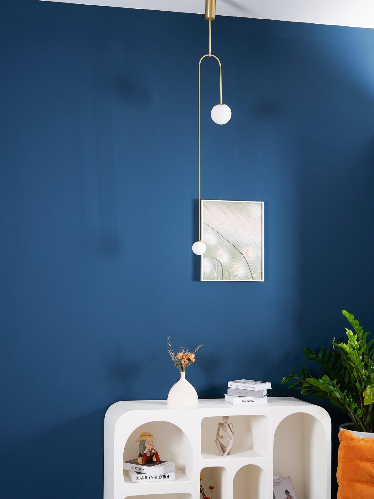 Lámpara de techo escultural con difusores de vidrio opalino, acabado en negro y latón, diseño de múltiples brazos para comedor, vestíbulo, lámpara de techo moderna