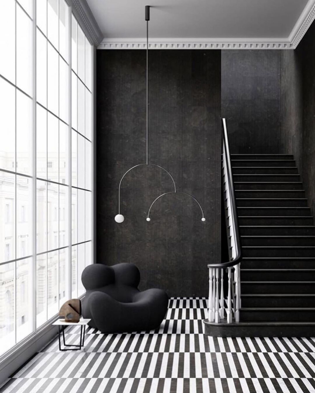 Lámpara de techo escultural con difusores de vidrio opalino, acabado en negro y latón, diseño de múltiples brazos para comedor, vestíbulo, lámpara de techo moderna
