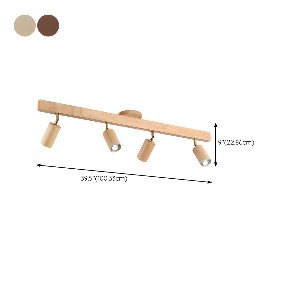 Foco de riel con múltiples cabezales y pantallas de madera para cocina, comedor y sala de estar | Lámpara LED ajustable para riel | Techo rústico de granja