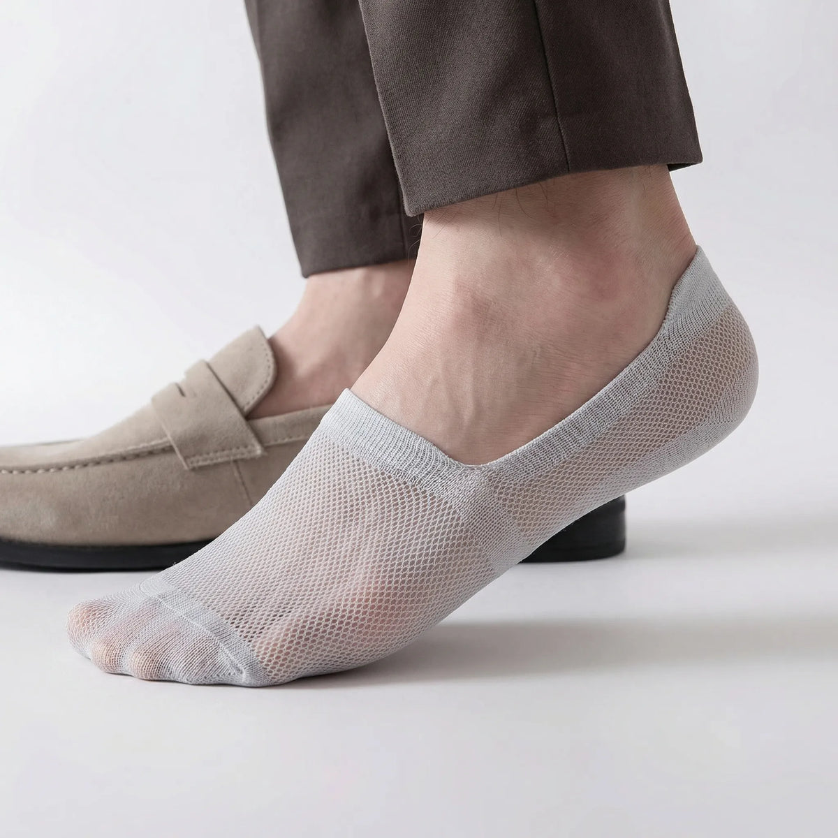 Low-Cut No-Show Socks with Grip Heel for Men – Invisible Under Sneakers & Loafers – Breathable Mesh – 6 Colors | Thomler