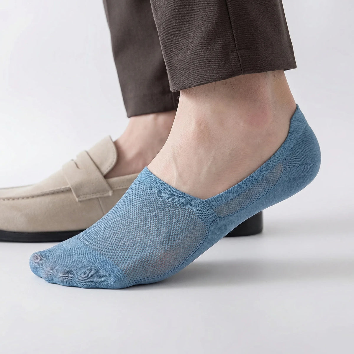 Low-Cut No-Show Socks with Grip Heel for Men – Invisible Under Sneakers & Loafers – Breathable Mesh – 6 Colors | Thomler