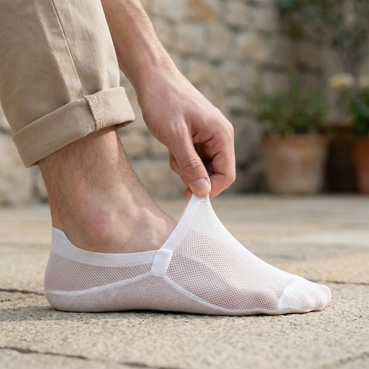 Low-Cut No-Show Socks with Grip Heel for Men – Invisible Under Sneakers & Loafers – Breathable Mesh – 6 Colors | Thomler