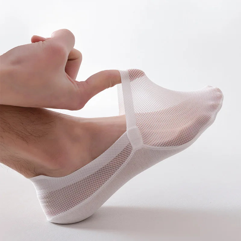 Low-Cut No-Show Socks with Grip Heel for Men – Invisible Under Sneakers & Loafers – Breathable Mesh – 6 Colors | Thomler