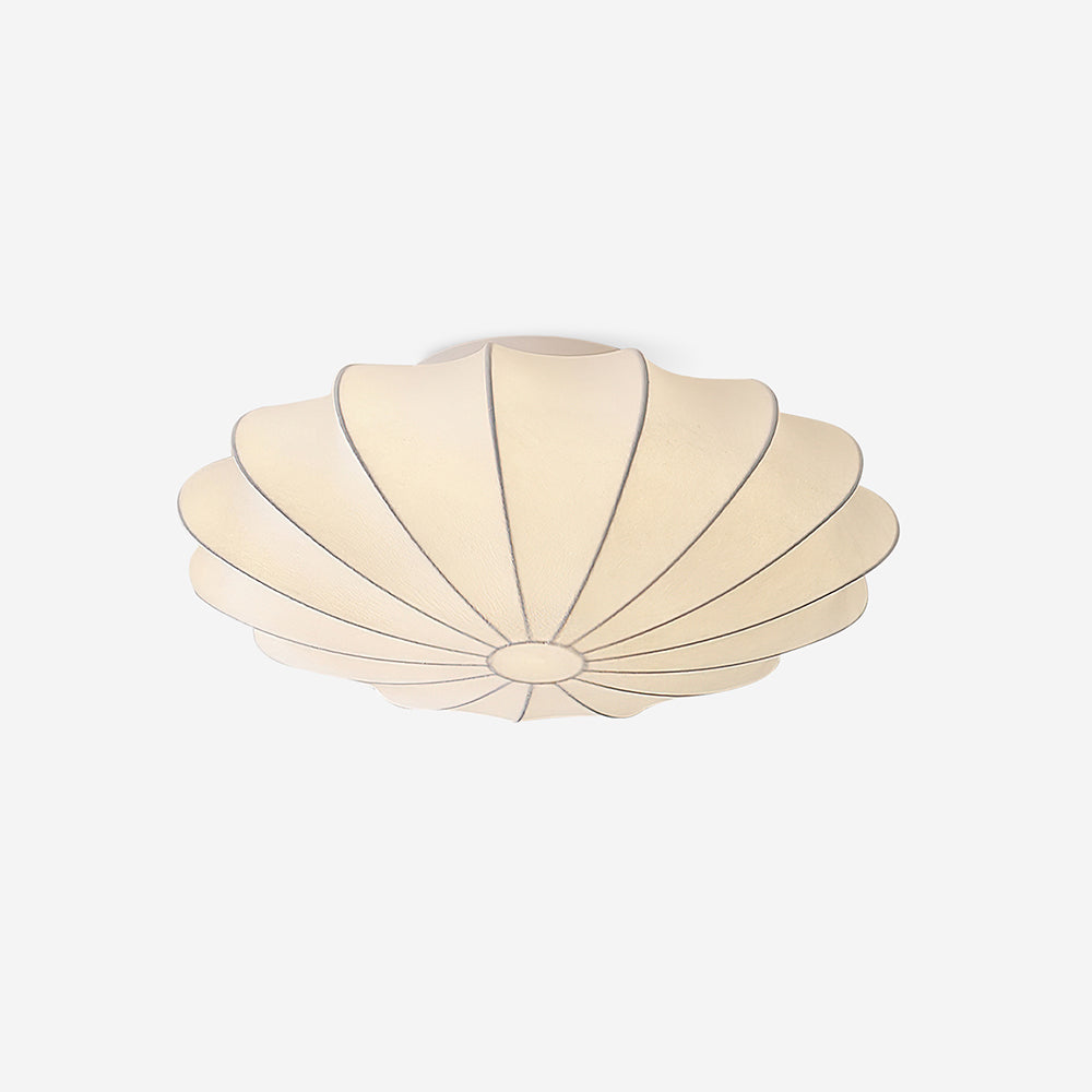 Inbouw hanglamp met zijden kap, wit metalen voet voor slaapkamer, woonkamer, hal, zachte gloed, E26-fitting, 40W compatibel, wand- of plafondmontage | Thomler