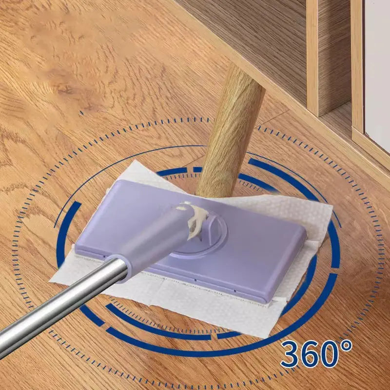 Flat Mop with 360° Swivel Head Push-Button Cloth Release for Tile Laminate Vinyl Parquet Home Kitchen Bathroom Hallway Quick Clean Lightweig | Thomler