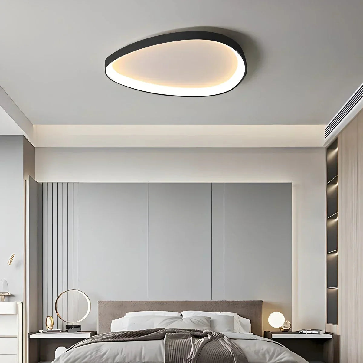 Flush Mount LED Ceiling Light Fixture with Remote Dimmer and Color Temperature Control for Bedroom, Hallway, Living Room – Energy-Efficient | Thomler