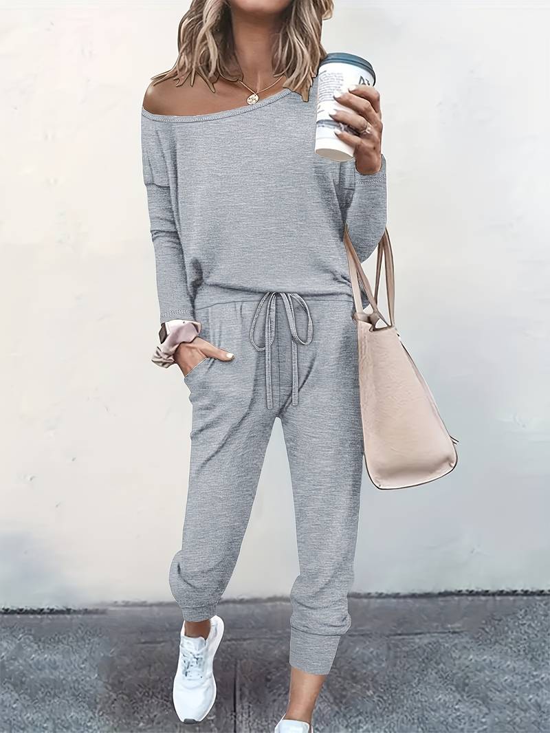 Moeiteloos chique tweedelige set van top en broek voor dames