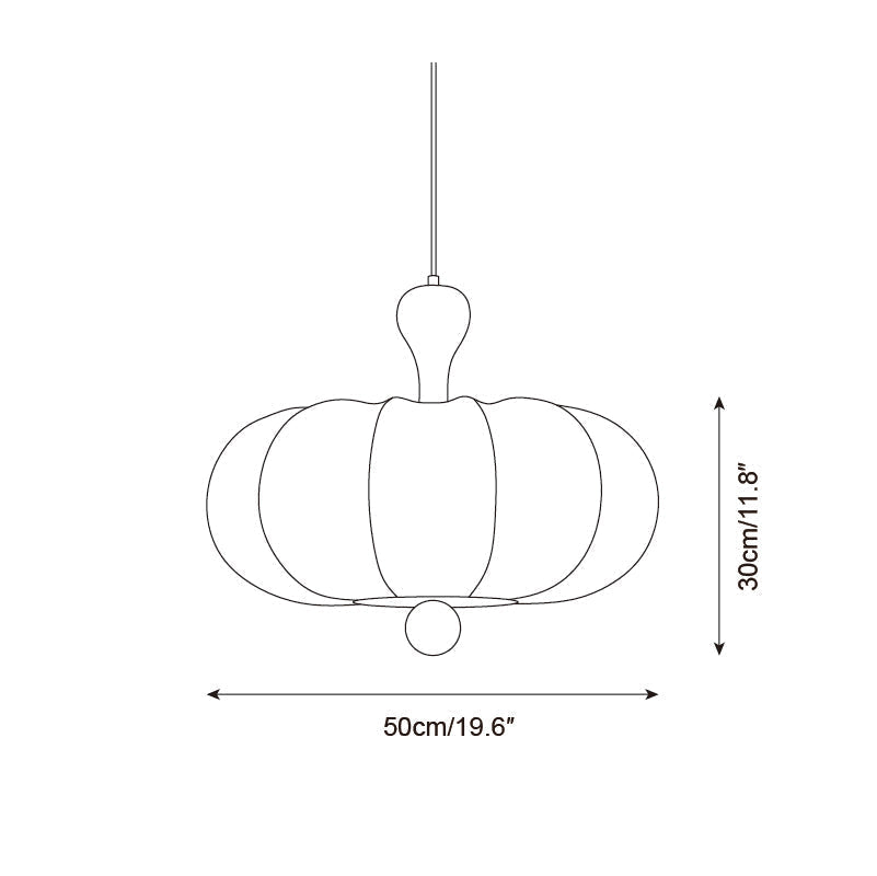 Stoffen hanglamp met houten accent voor eetkamer en keukeneiland – Zacht witte geplooide kap, modern minimalistisch armatuur | Thomler