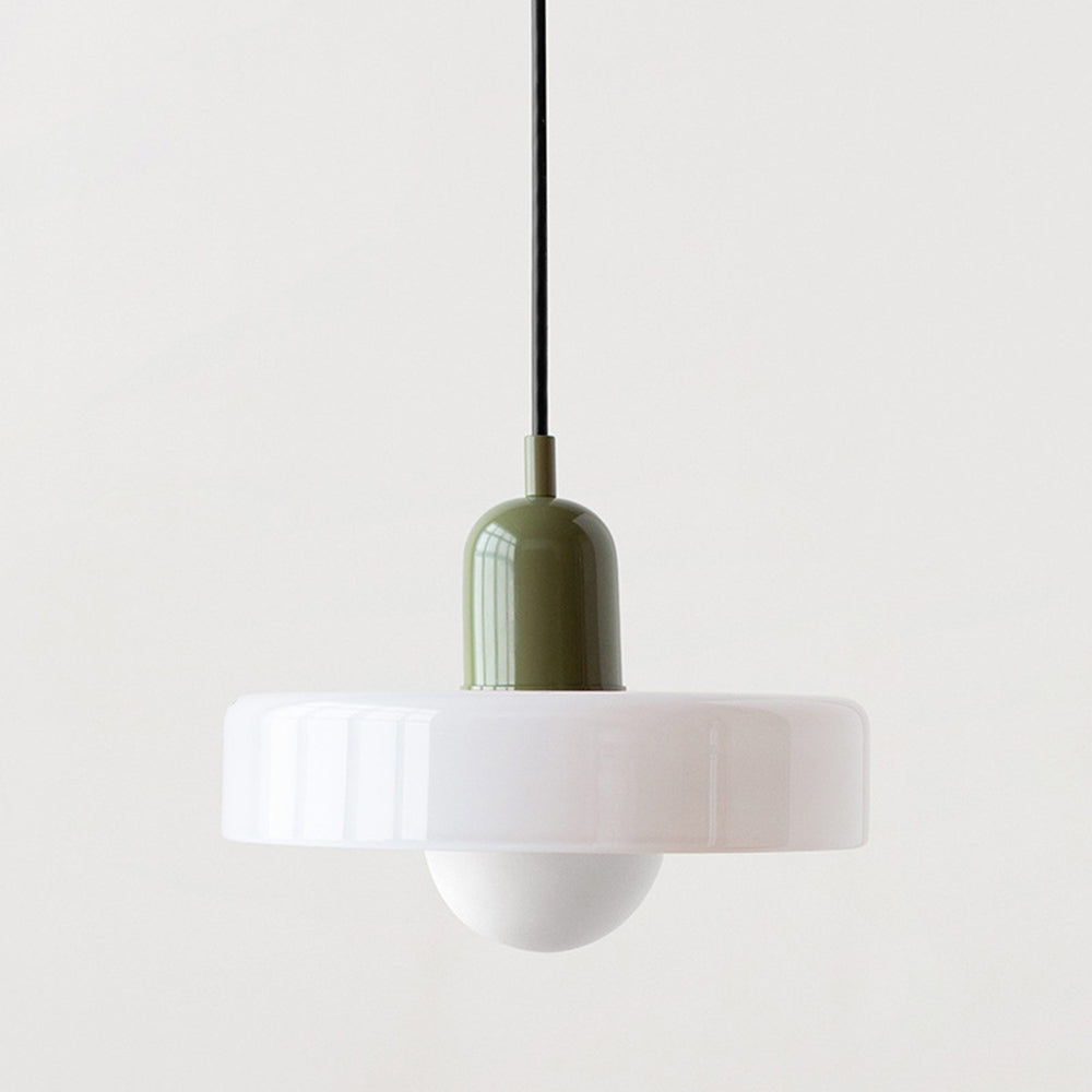 Handcrafted Art Glass Dome Pendant Light, Adjustable Modern Hanging Fixture for Dining Room Kitchen Island Living Room | Thomler