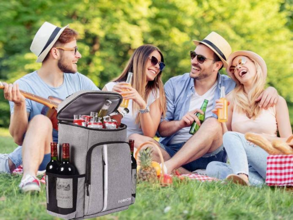 Isolierter Rucksack-Kühler 30L Grau Auslaufsicher Lebensmittel- & Getränkeaufbewahrung Gepolsterte Schultergurte Outdoor Wandern Angeln Camping Strand Picknick Tagesrucksack | Thomler