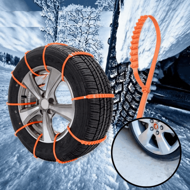 Tire Traction Straps for Snow and Ice - Emergency Anti-Slip Wheel Grips for Cars, SUVs, Trucks - Reusable Winter Driving Aid Kit | Thomler