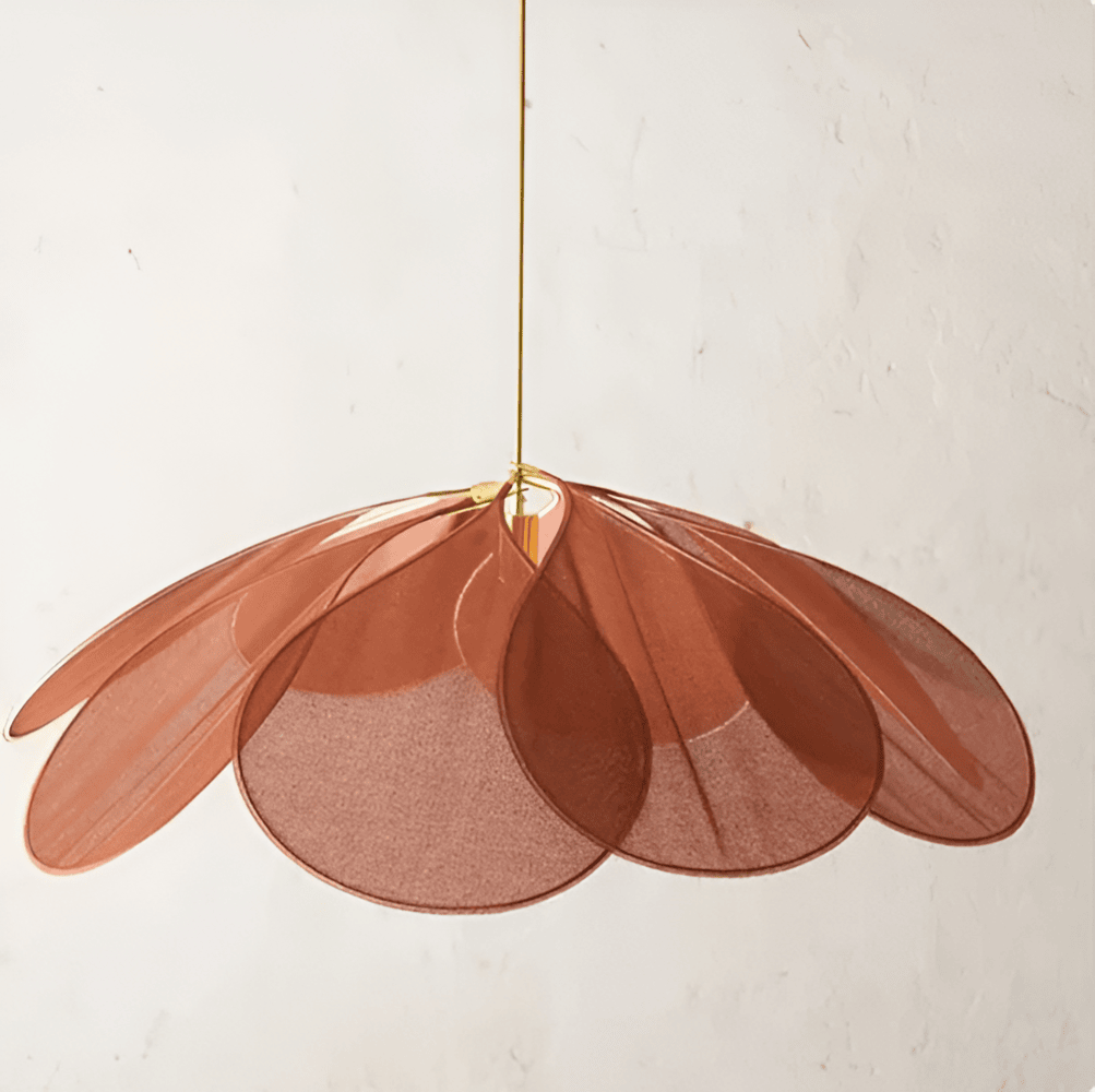 Hanging Ceiling Fixture Floral Textile Shade 31.5 Inch Diameter Cream Adjustable Cable E27 Socket Modern Vintage Dining Room Bedroom Lightin | Thomler