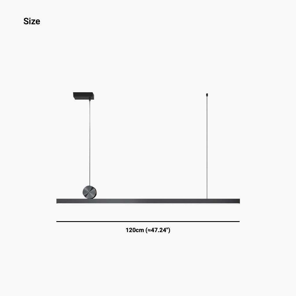 Suspended Bar Fixture LED Aluminum 39 in Matte Black Remote-Dimming Counter Overhead Lighting for Kitchen Island Dining Contemporary Spaces | Thomler