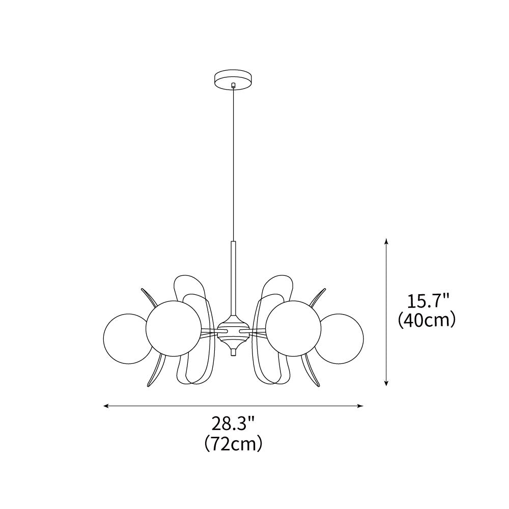 IJzeren glazen plafondlamp voor eetkamer, moderne armatuur met meerdere lichtbronnen, verstelbare hangkroonluchter voor keukeneiland, woonkamer, hal | Thomler
