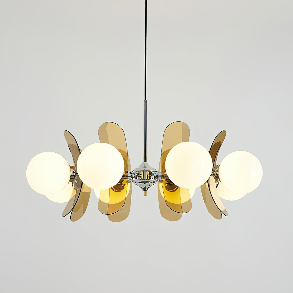 IJzeren glazen plafondlamp voor eetkamer, moderne armatuur met meerdere lichtbronnen, verstelbare hangkroonluchter voor keukeneiland, woonkamer, hal | Thomler