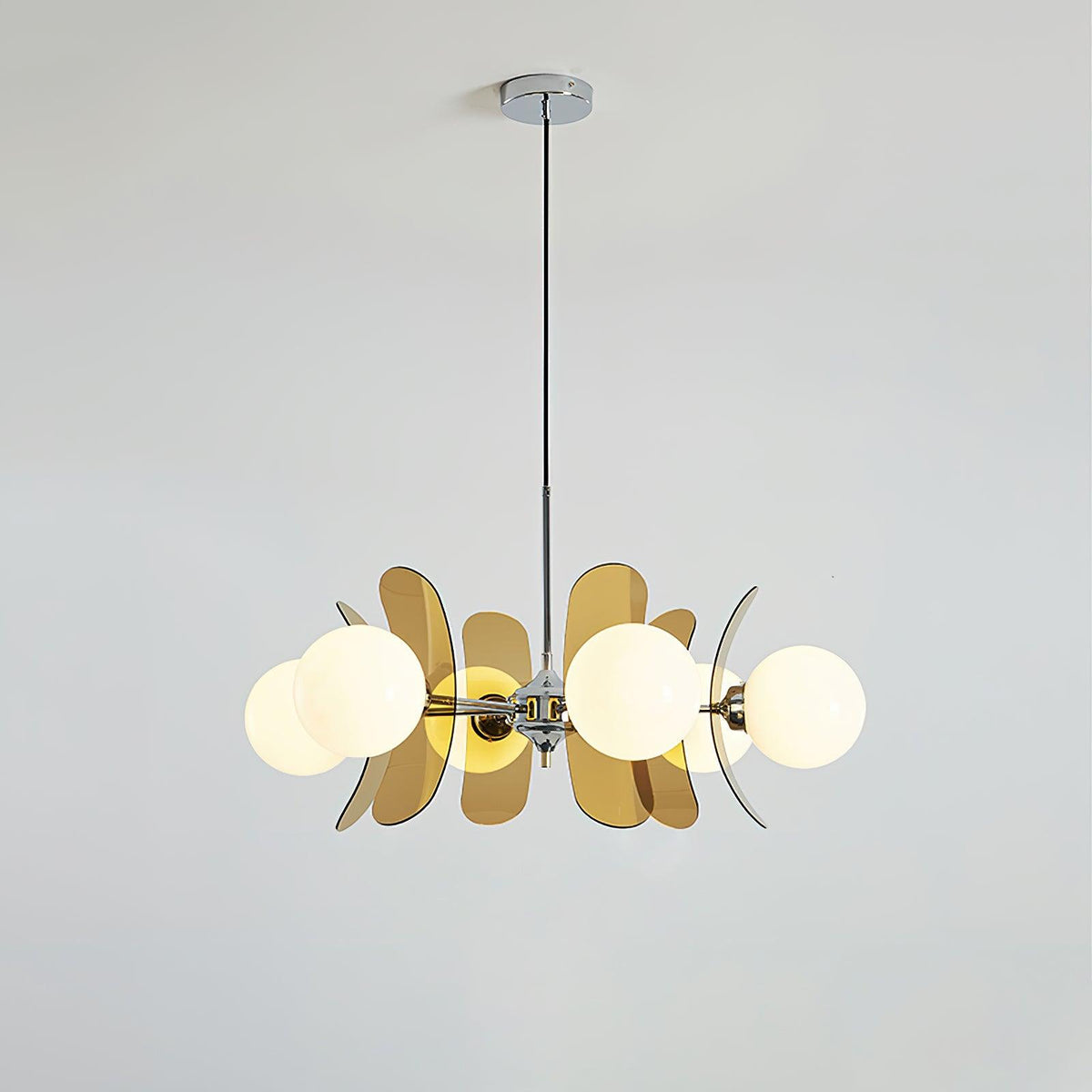 IJzeren glazen plafondlamp voor eetkamer, moderne armatuur met meerdere lichtbronnen, verstelbare hangkroonluchter voor keukeneiland, woonkamer, hal | Thomler