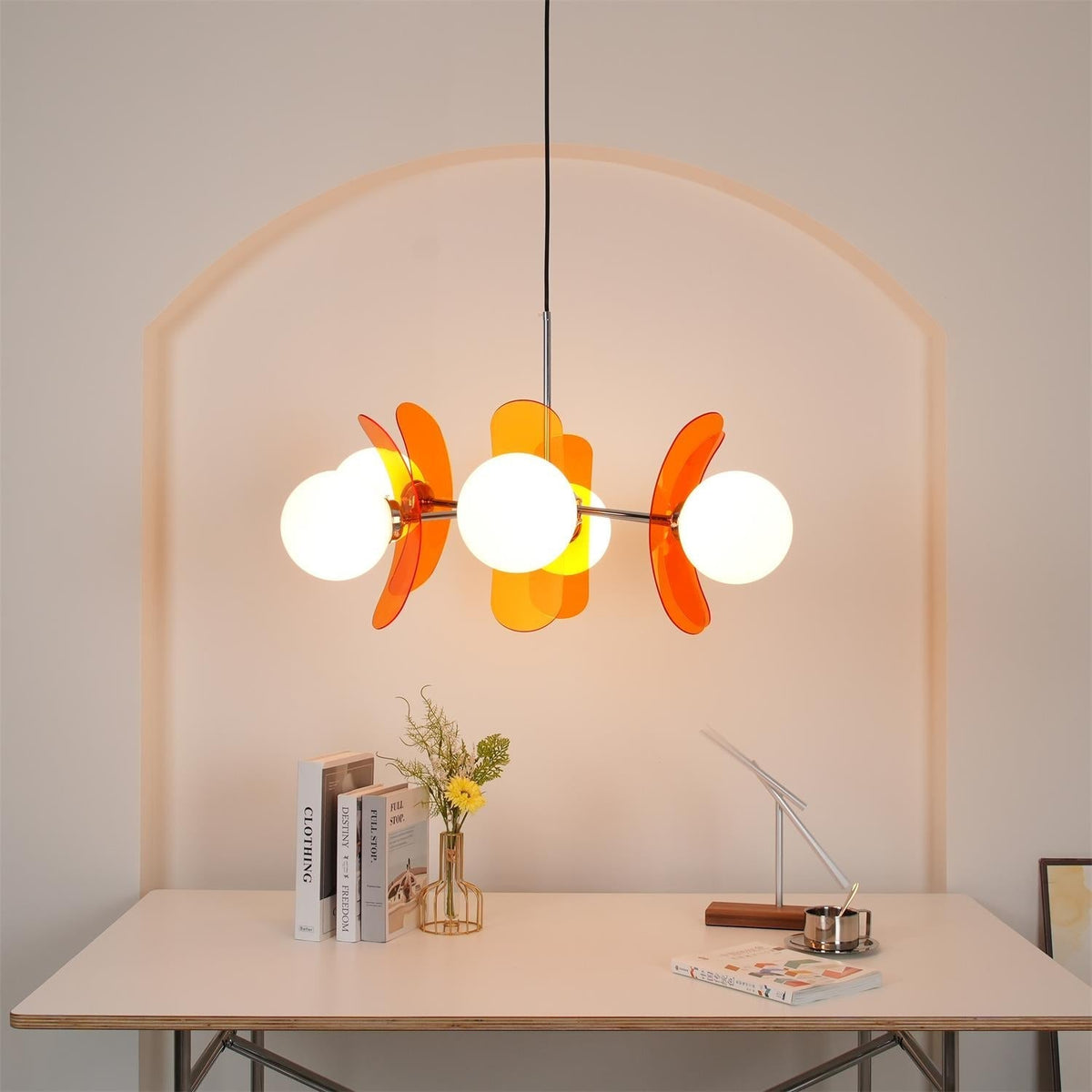 IJzeren glazen plafondlamp voor eetkamer, moderne armatuur met meerdere lichtbronnen, verstelbare hangkroonluchter voor keukeneiland, woonkamer, hal | Thomler