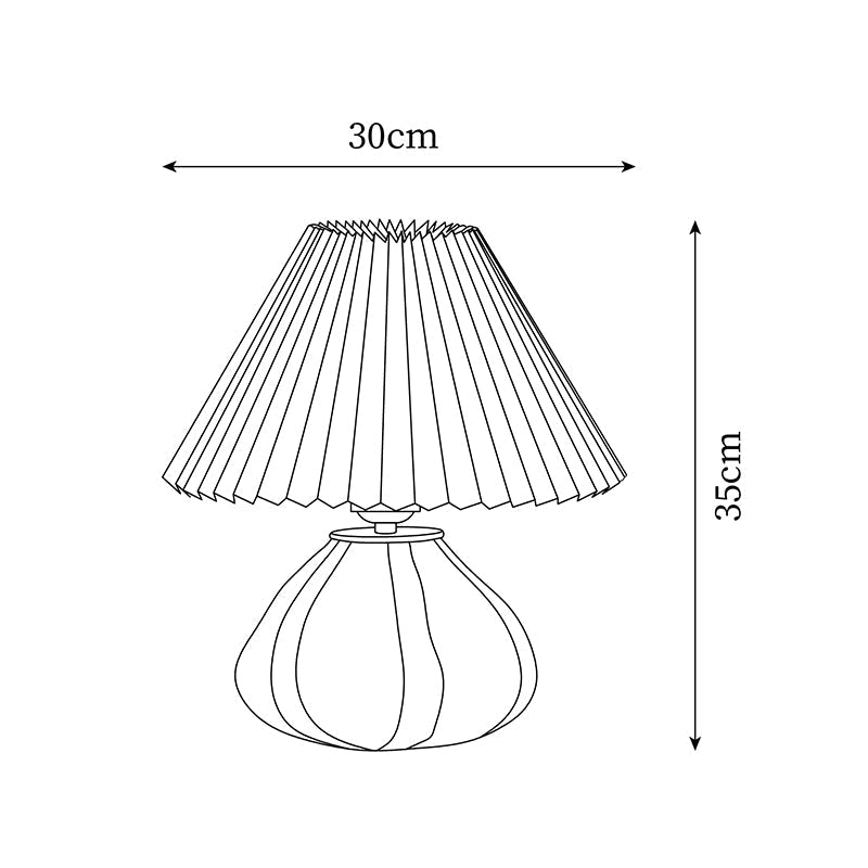 Plug-In Bedside Lamp with Push-Button Switch – 12 in Glass Shade Accent Light for Nightstand, Desk