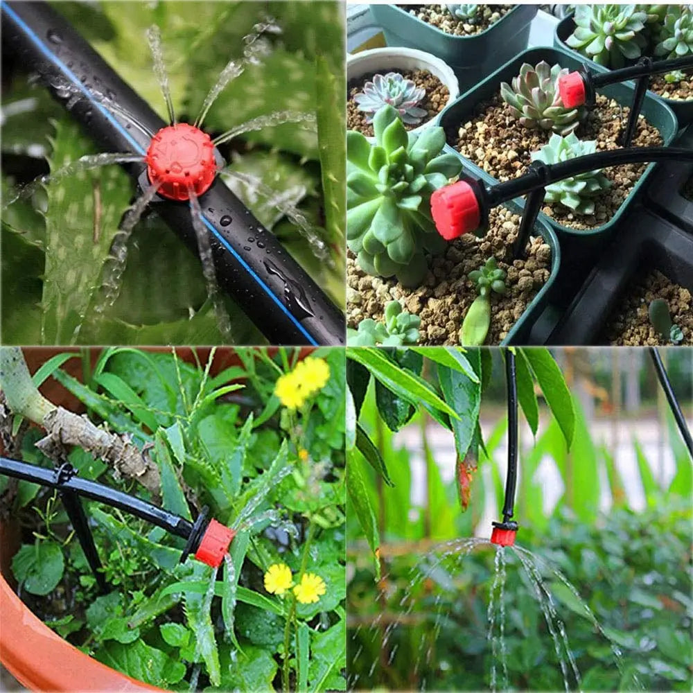 Adjustable Drip Irrigation Emitters 360° Flow Control 0.8 x 1 Inch UV-Resistant for Garden Beds Pots Greenhouse Micro Watering System Precis | Thomler