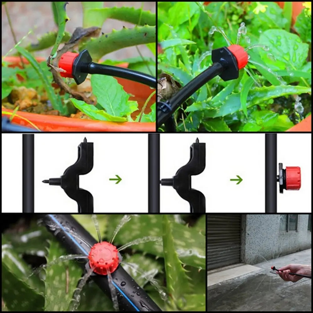 Adjustable Drip Irrigation Emitters 360° Flow Control 0.8 x 1 Inch UV-Resistant for Garden Beds Pots Greenhouse Micro Watering System Precis | Thomler