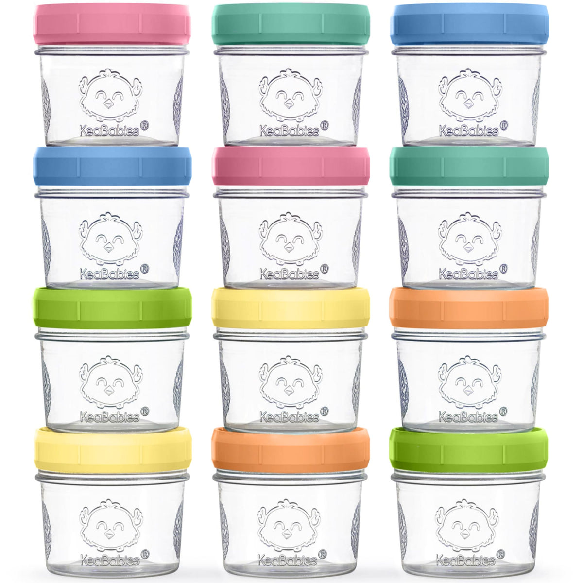 12-Pack Glass Baby Food Jars