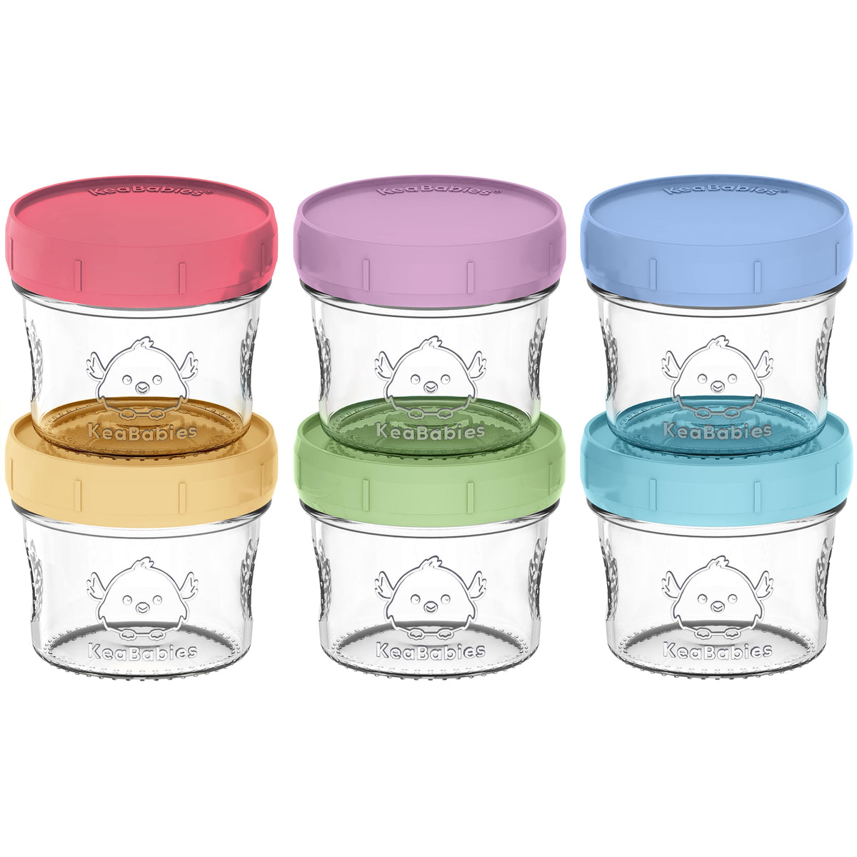 6-Pack Glass Baby Food Jars