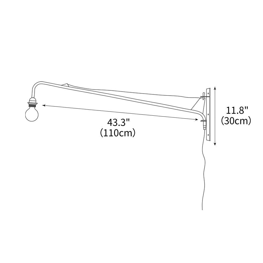 Adjustable Swing Arm Wall Sconce Black Iron 43 in Reach Modern Task Light for Office Living Room Bedroom Workspace Reading Ambient Lighting | Thomler