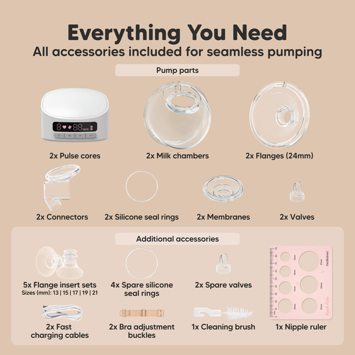 Wearable Breast Pump with Accessories