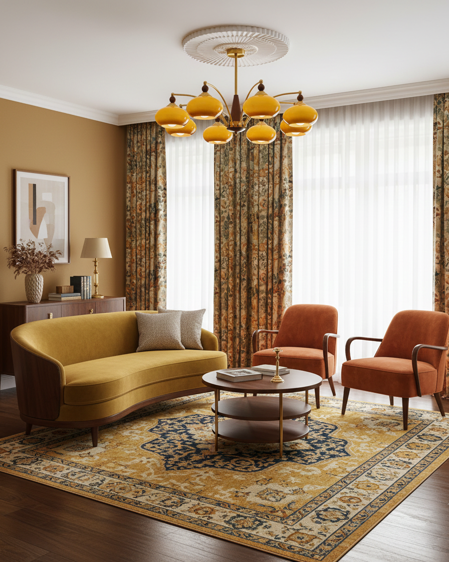 Mehrarmige Pendelleuchte Holz Messing Glasschirme höhenverstellbar Esszimmer Wohnzimmer Deckenleuchte 3 5 8 flammig Vintage Industriedesign | Thomler