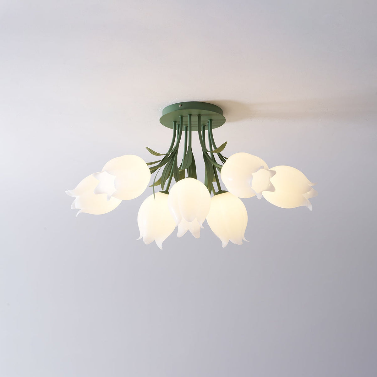 Flush Mount Floral Ceiling Light Fixture with Multi-Head LED Design for Bedroom, Living Room