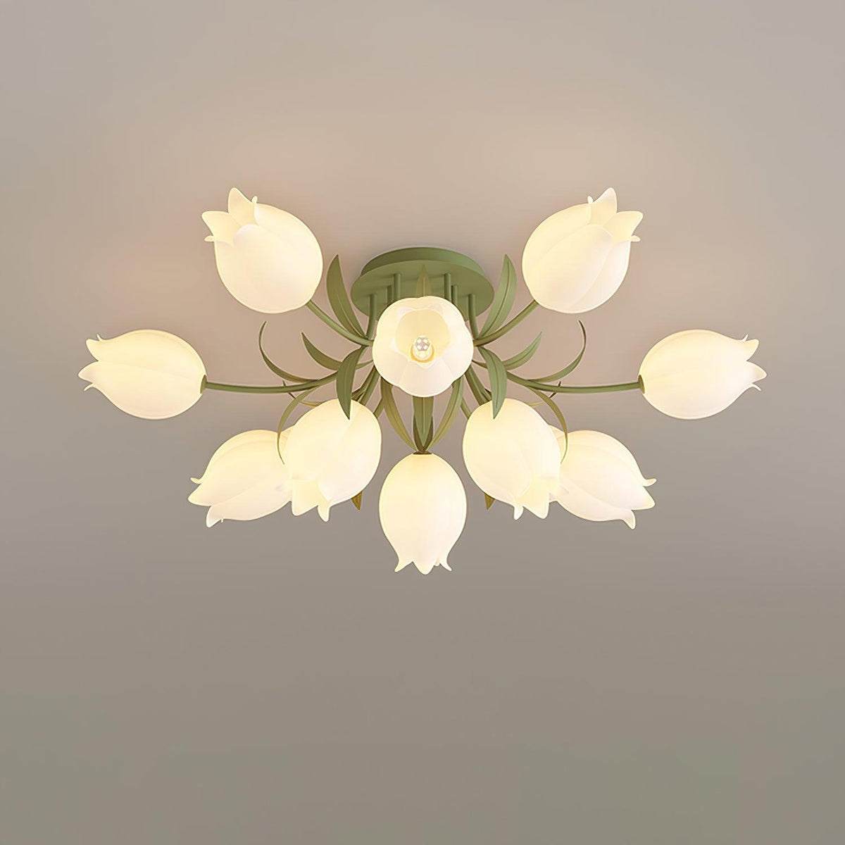 Flush Mount Floral Ceiling Light Fixture with Multi-Head LED Design for Bedroom, Living Room