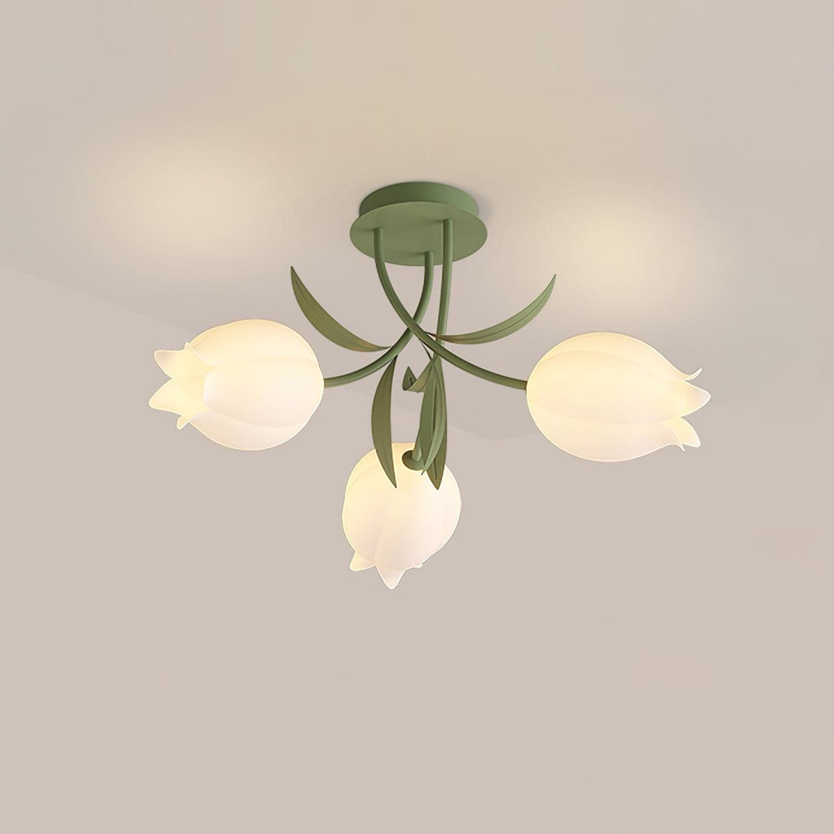 Flush Mount Floral Ceiling Light Fixture with Multi-Head LED Design for Bedroom, Living Room
