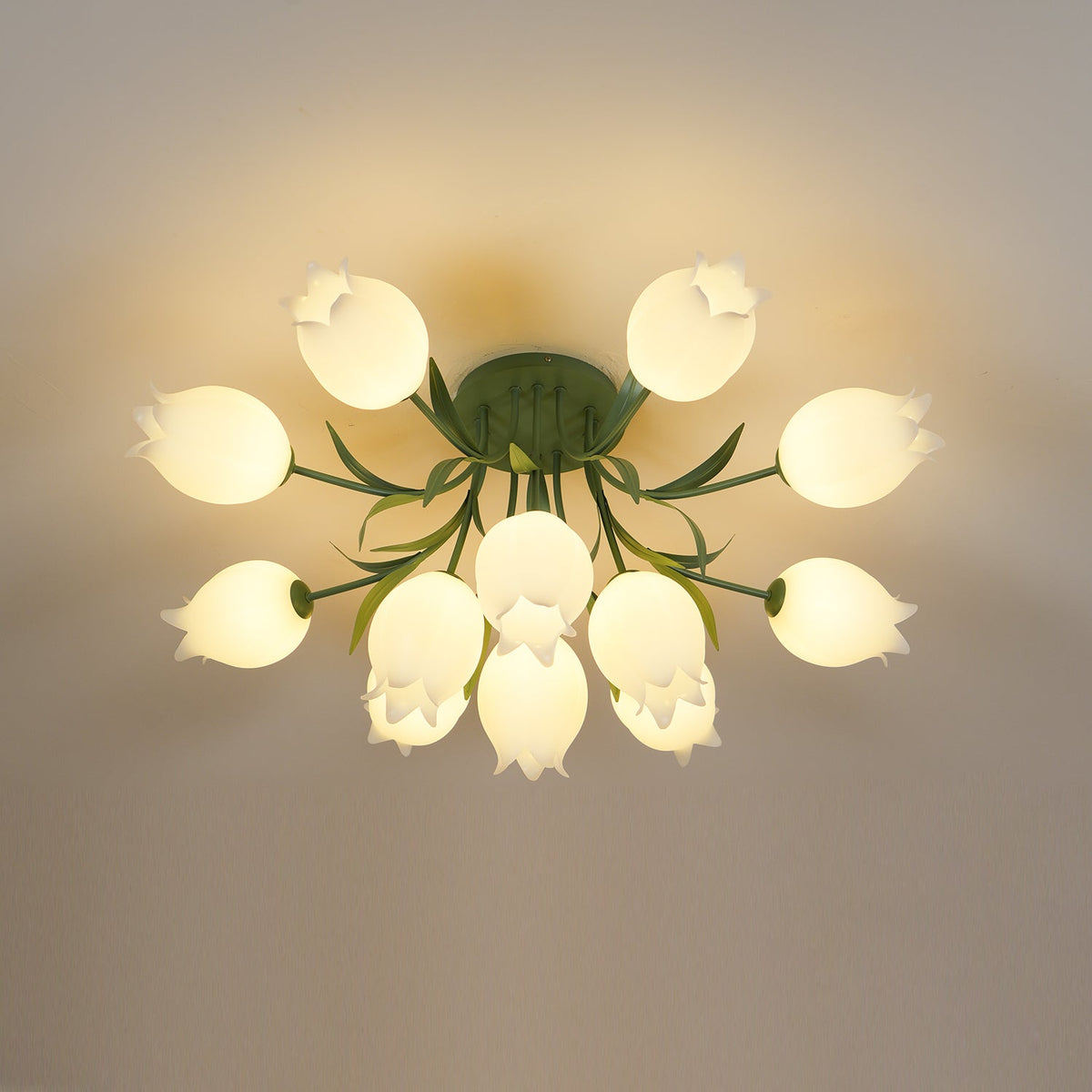 Flush Mount Floral Ceiling Light Fixture with Multi-Head LED Design for Bedroom, Living Room