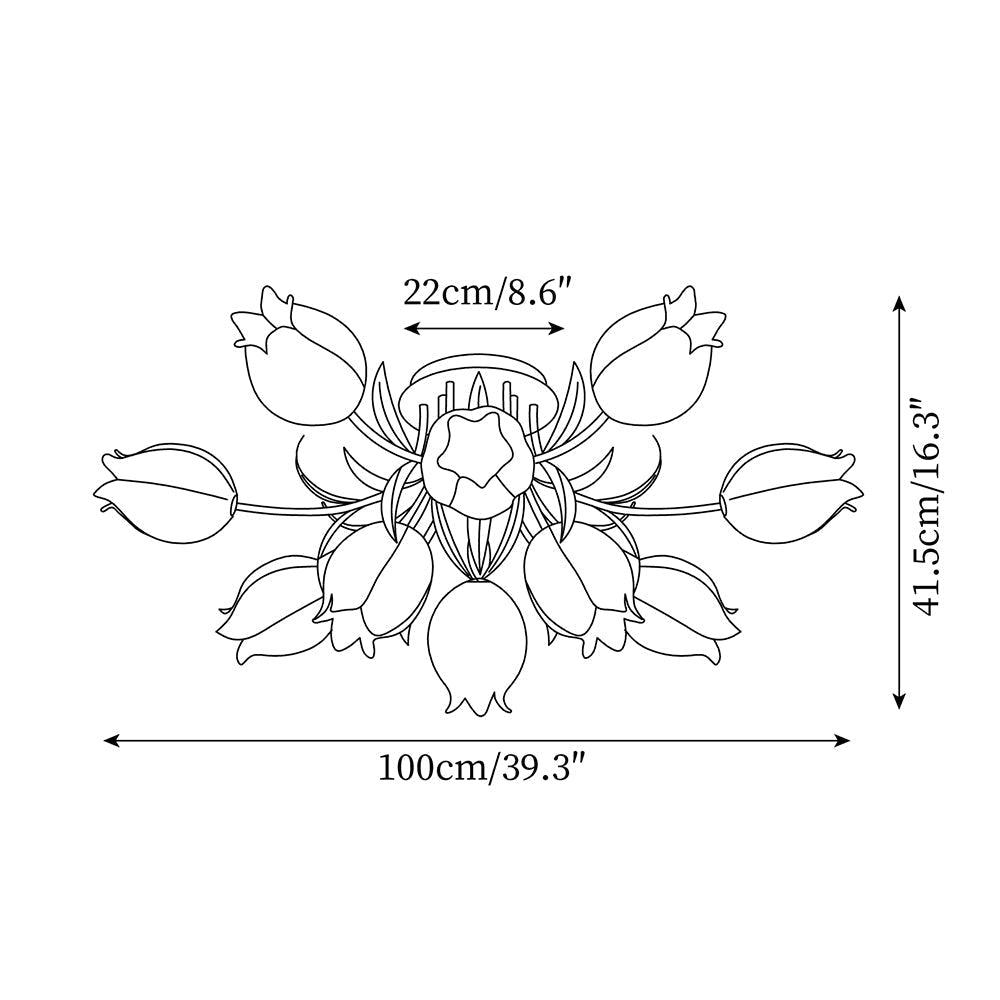 Flush Mount Floral Ceiling Light Fixture with Multi-Head LED Design for Bedroom, Living Room