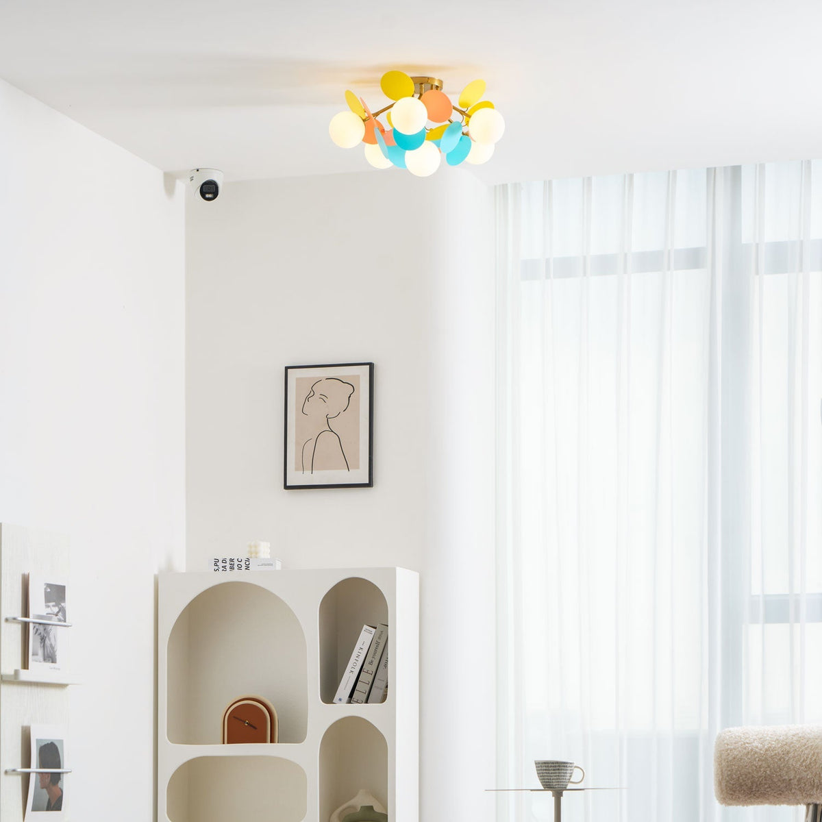 Lámpara de techo de montaje empotrado en colores pastel de 10 pulgadas de diámetro, de metal y acrílico, para habitación de niños, dormitorio, oficina, hogar, guardería, iluminación superior para espacios pequeños