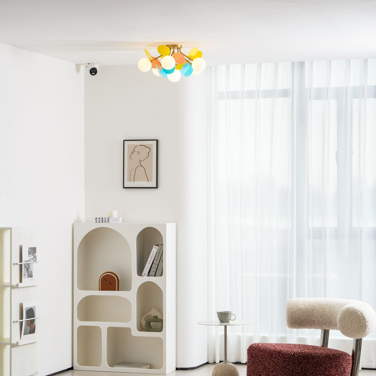 Lámpara de techo de montaje empotrado en colores pastel de 10 pulgadas de diámetro, de metal y acrílico, para habitación de niños, dormitorio, oficina, hogar, guardería, iluminación superior para espacios pequeños