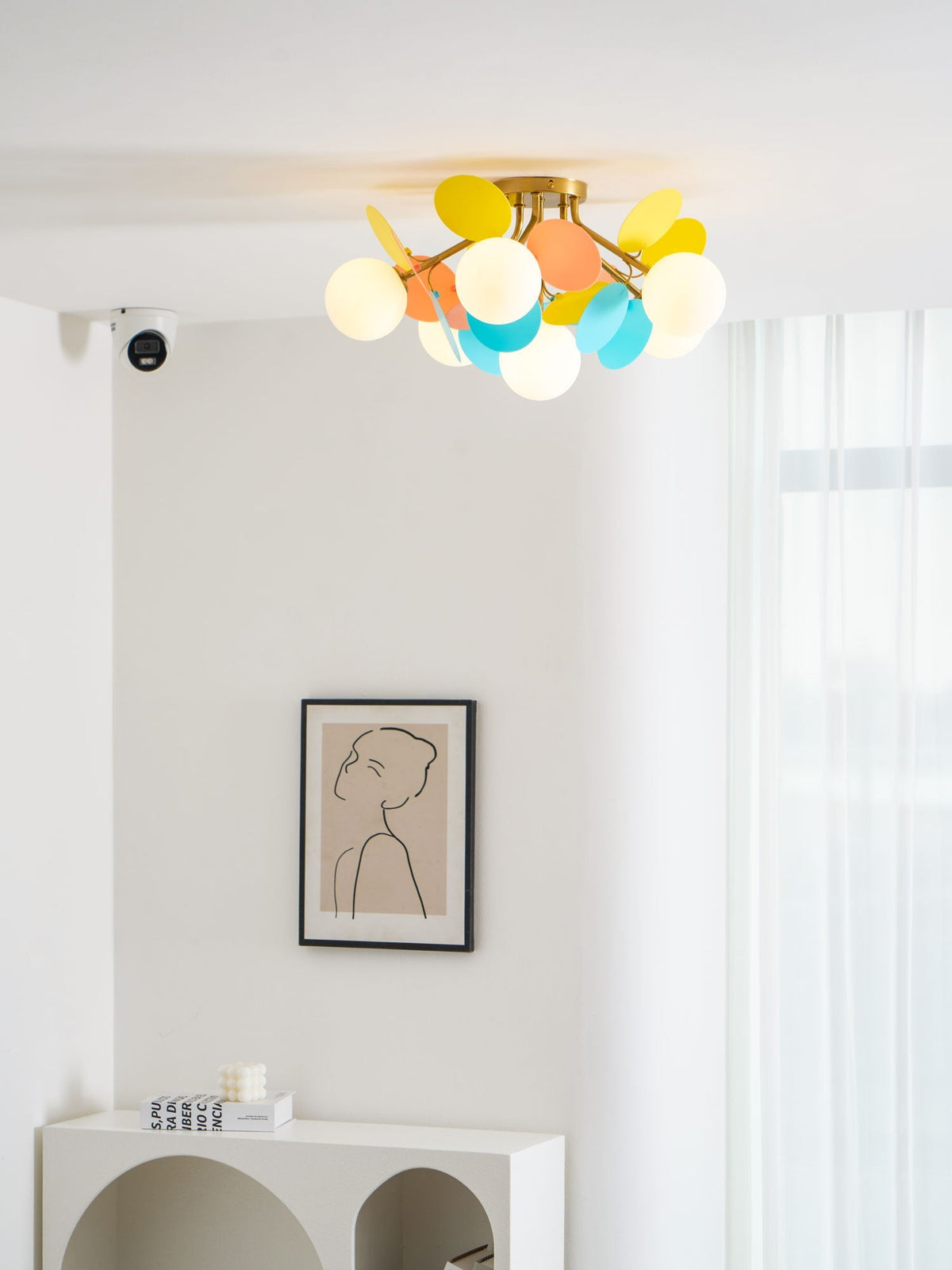 Lámpara de techo de montaje empotrado en colores pastel de 10 pulgadas de diámetro, de metal y acrílico, para habitación de niños, dormitorio, oficina, hogar, guardería, iluminación superior para espacios pequeños