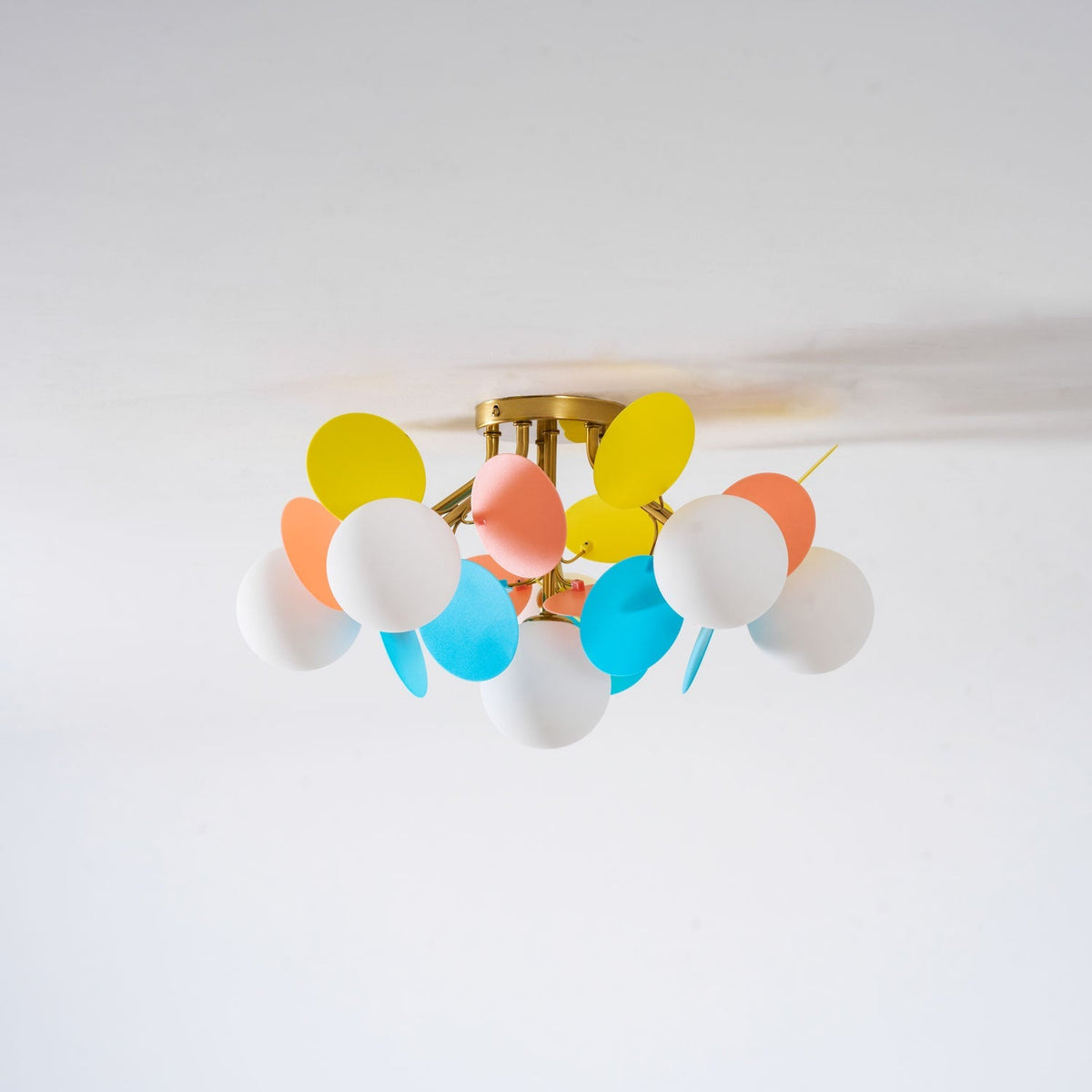Lámpara de techo de montaje empotrado en colores pastel de 10 pulgadas de diámetro, de metal y acrílico, para habitación de niños, dormitorio, oficina, hogar, guardería, iluminación superior para espacios pequeños