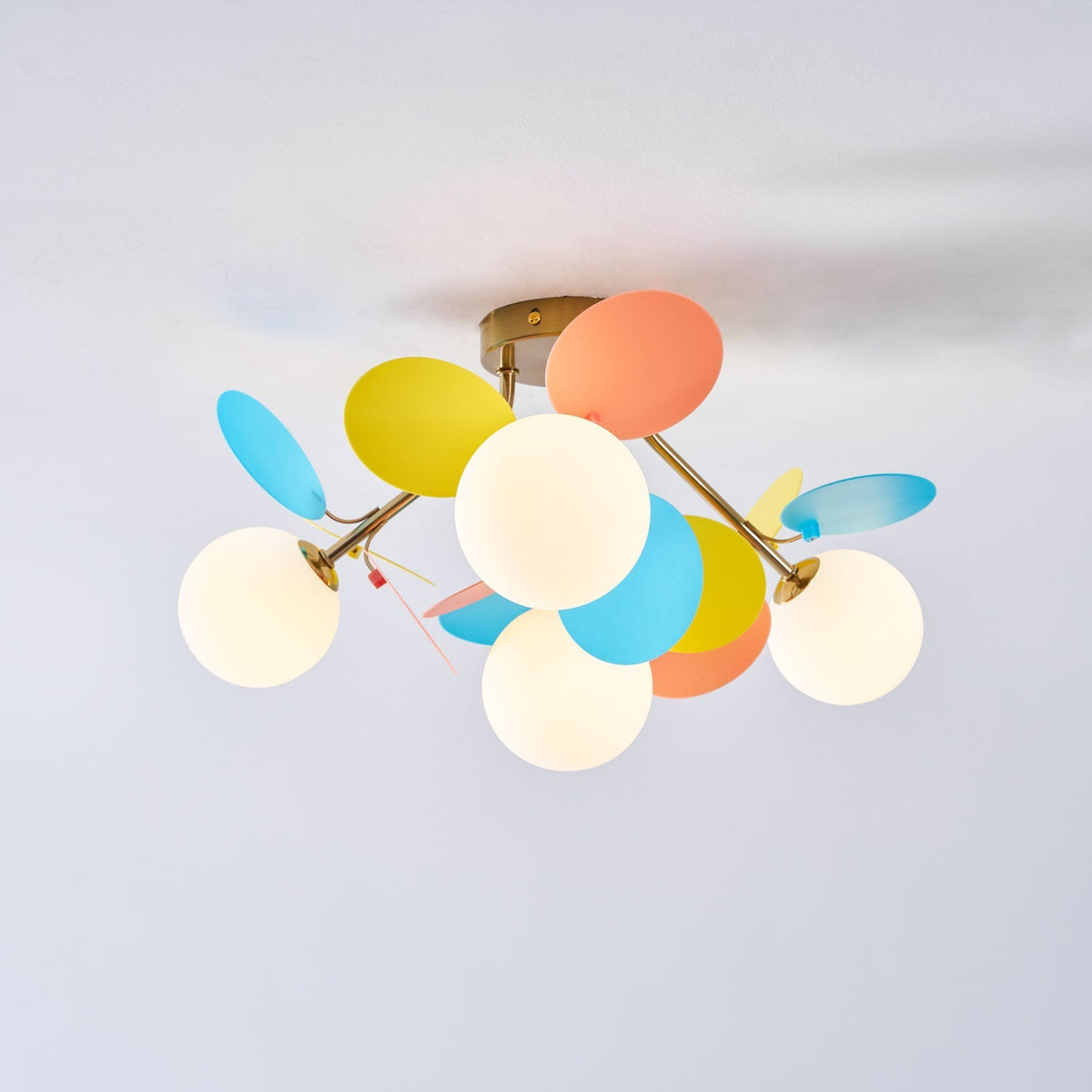 Lámpara de techo de montaje empotrado en colores pastel de 10 pulgadas de diámetro, de metal y acrílico, para habitación de niños, dormitorio, oficina, hogar, guardería, iluminación superior para espacios pequeños