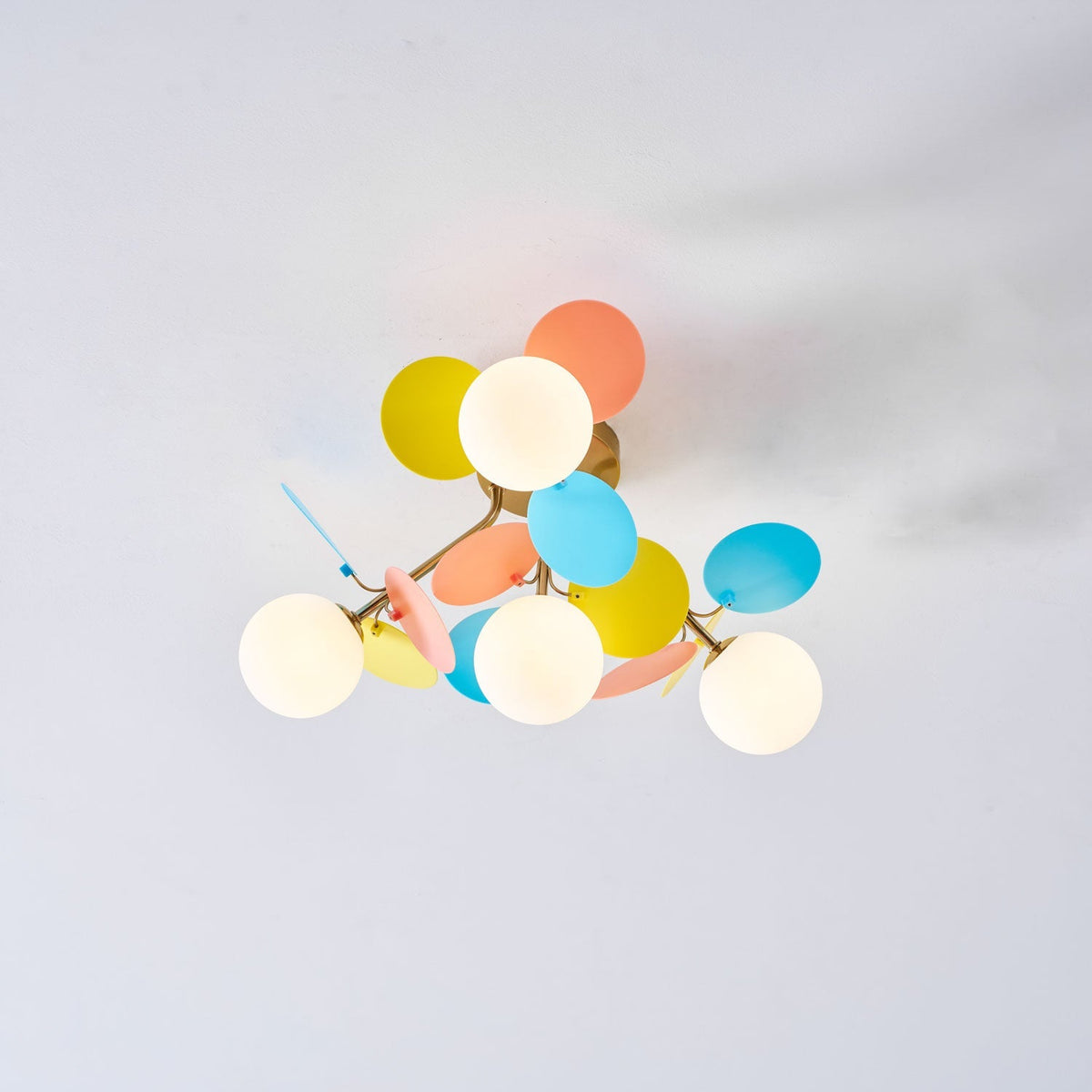 Lámpara de techo de montaje empotrado en colores pastel de 10 pulgadas de diámetro, de metal y acrílico, para habitación de niños, dormitorio, oficina, hogar, guardería, iluminación superior para espacios pequeños