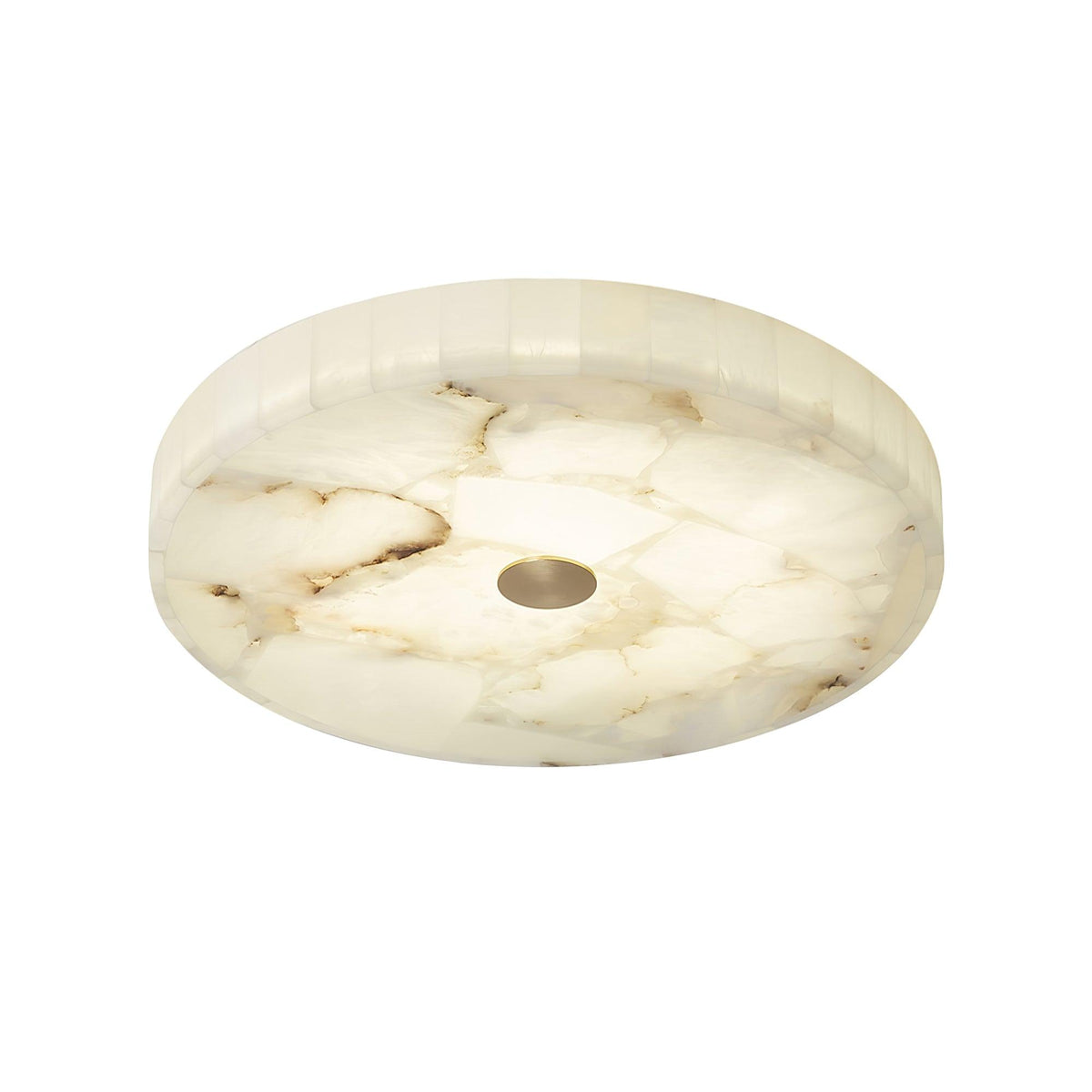 Opbouw LED-plafondlamp 20 inch rond albasten mozaïekpatroon voor slaapkamer woonkamer eetkamer keuken wit goud metalen frame | Thomler