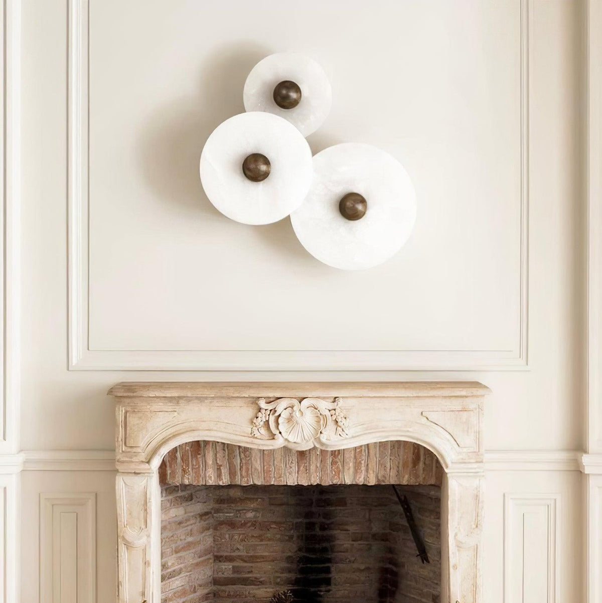 Layered Alabaster Sconce Flush Mount LED Fixture Bronze Multi-Disc Indoor Accent Light for Bedroom Hallway Living Room Modern Sculptural Cei | Thomler
