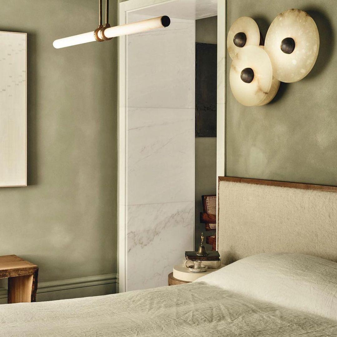Layered Alabaster Sconce Flush Mount LED Fixture Bronze Multi-Disc Indoor Accent Light for Bedroom Hallway Living Room Modern Sculptural Cei | Thomler