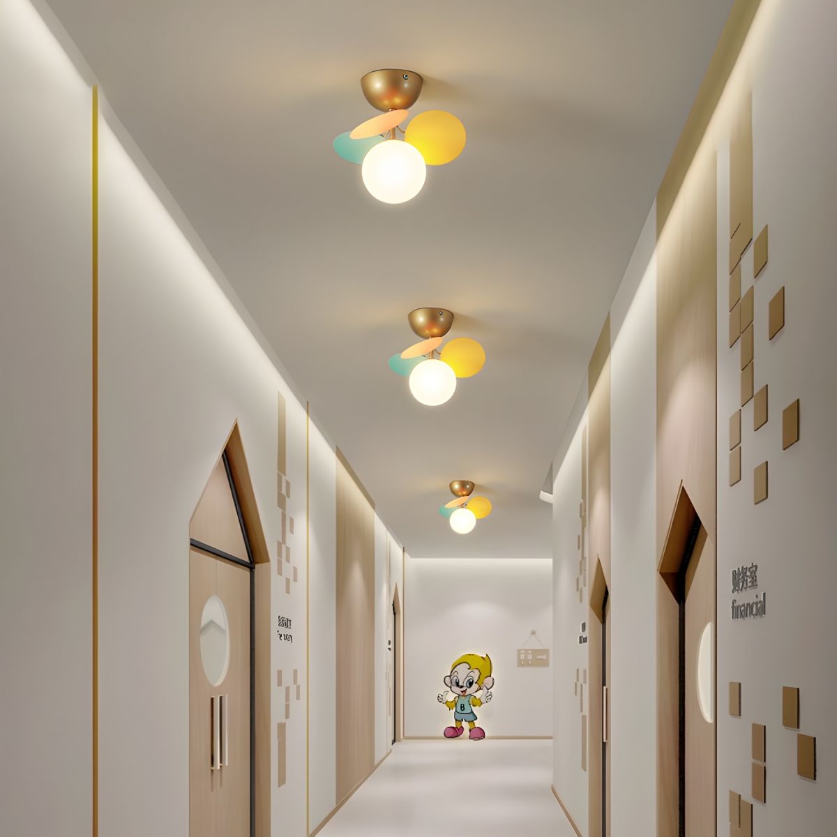 Lámpara de techo de montaje empotrado en colores pastel de 10 pulgadas de diámetro, de metal y acrílico, para habitación de niños, dormitorio, oficina, hogar, guardería, iluminación superior para espacios pequeños