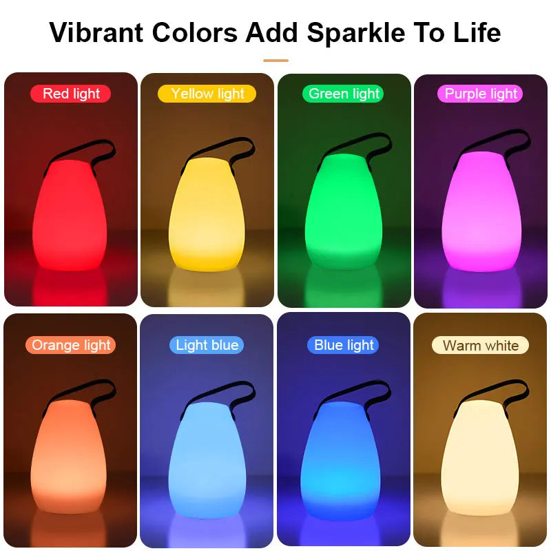 Rechargeable LED Outdoor Lantern with Remote Control, 8 Color Modes & Dimmable Light for Patio, Garden, Deck | Thomler