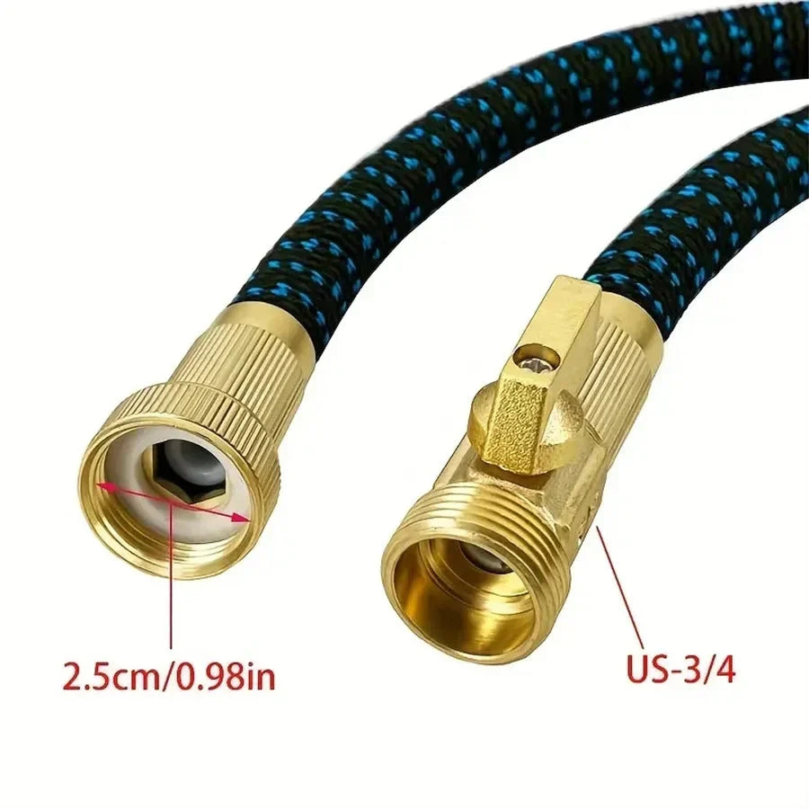 Expandable Garden Hose 3X Length with High-Pressure Spray Gun Nozzle Set Retractable Storage Outdoor Watering System | Thomler